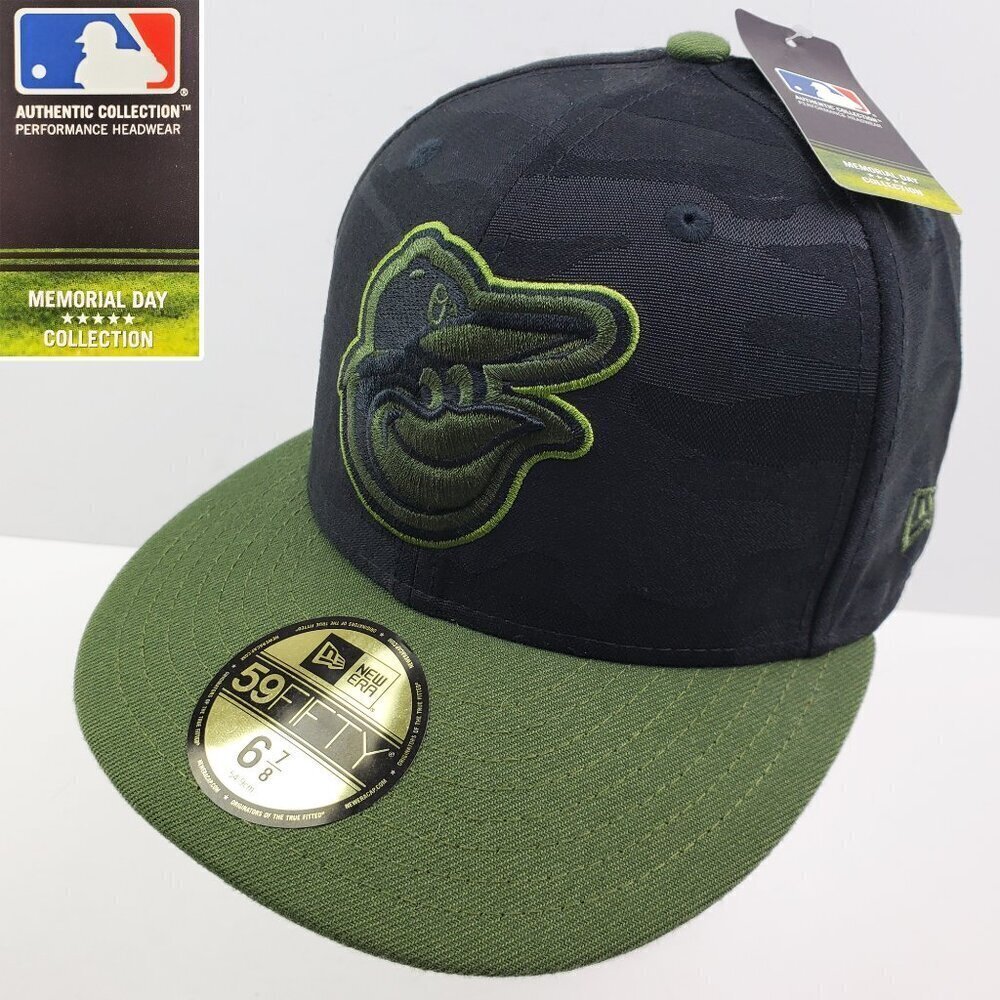 Baltimore Orioles Fitted Hat New Era Memorial Day 59FIFTY On Field 6 7/8 NWT